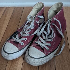 Converse Maroon Canvas High-Top Sneakers